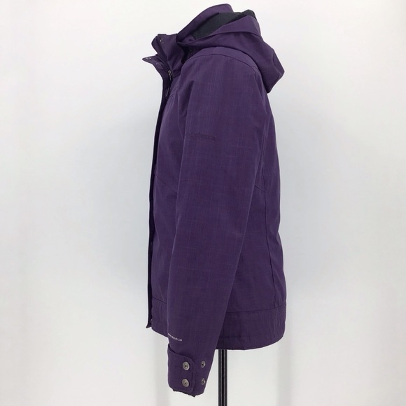 Columbia Sleet to Street Purple Plaid Parka, Med - Picture 6 of 16